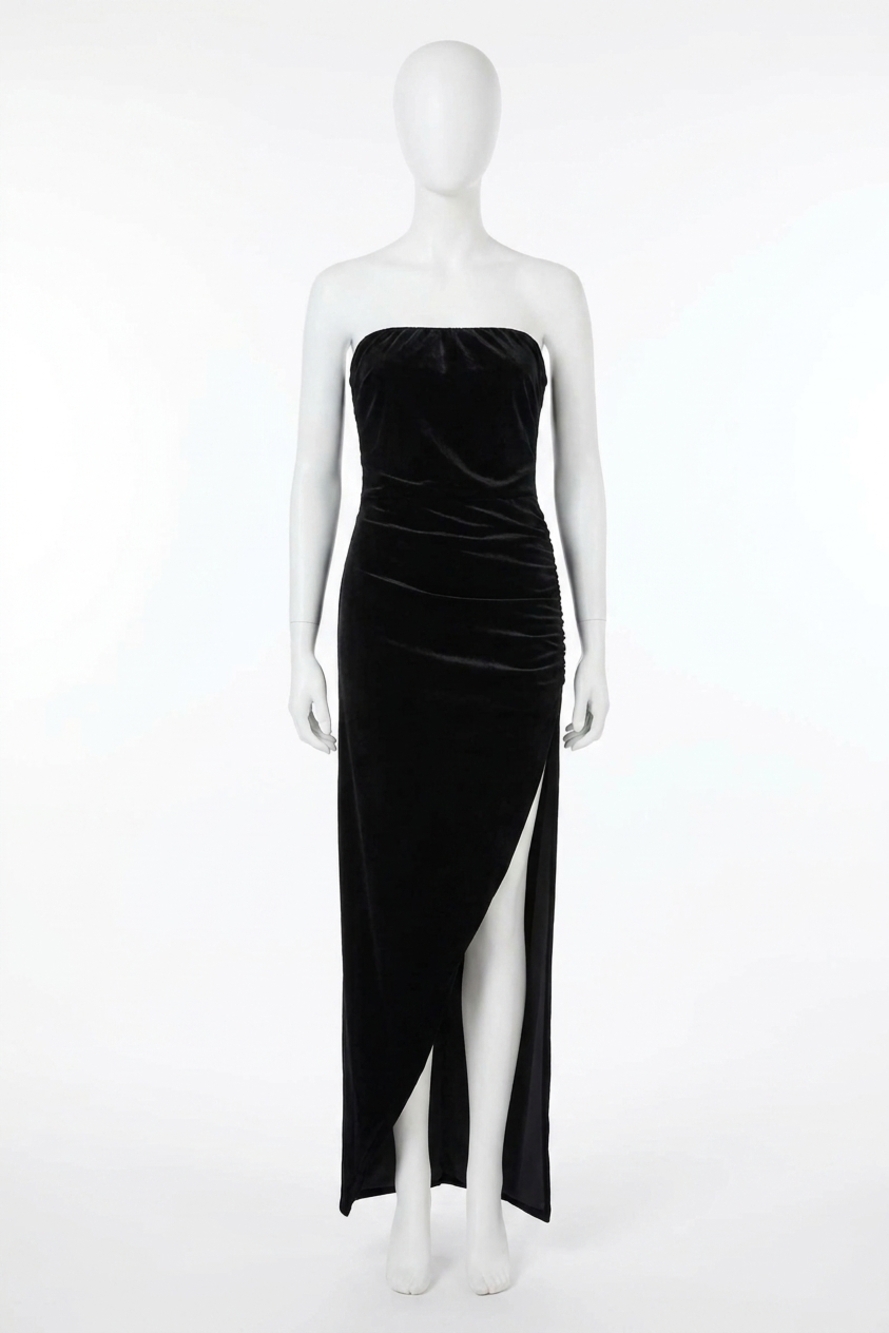 NEW BISHOP + YOUNG luxe velvet icon dress in black